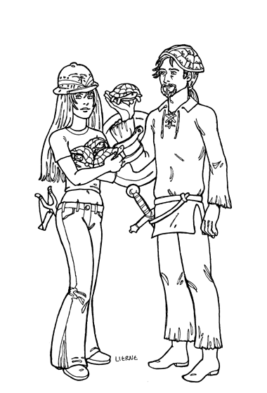 A male and female Turtle Tamer.